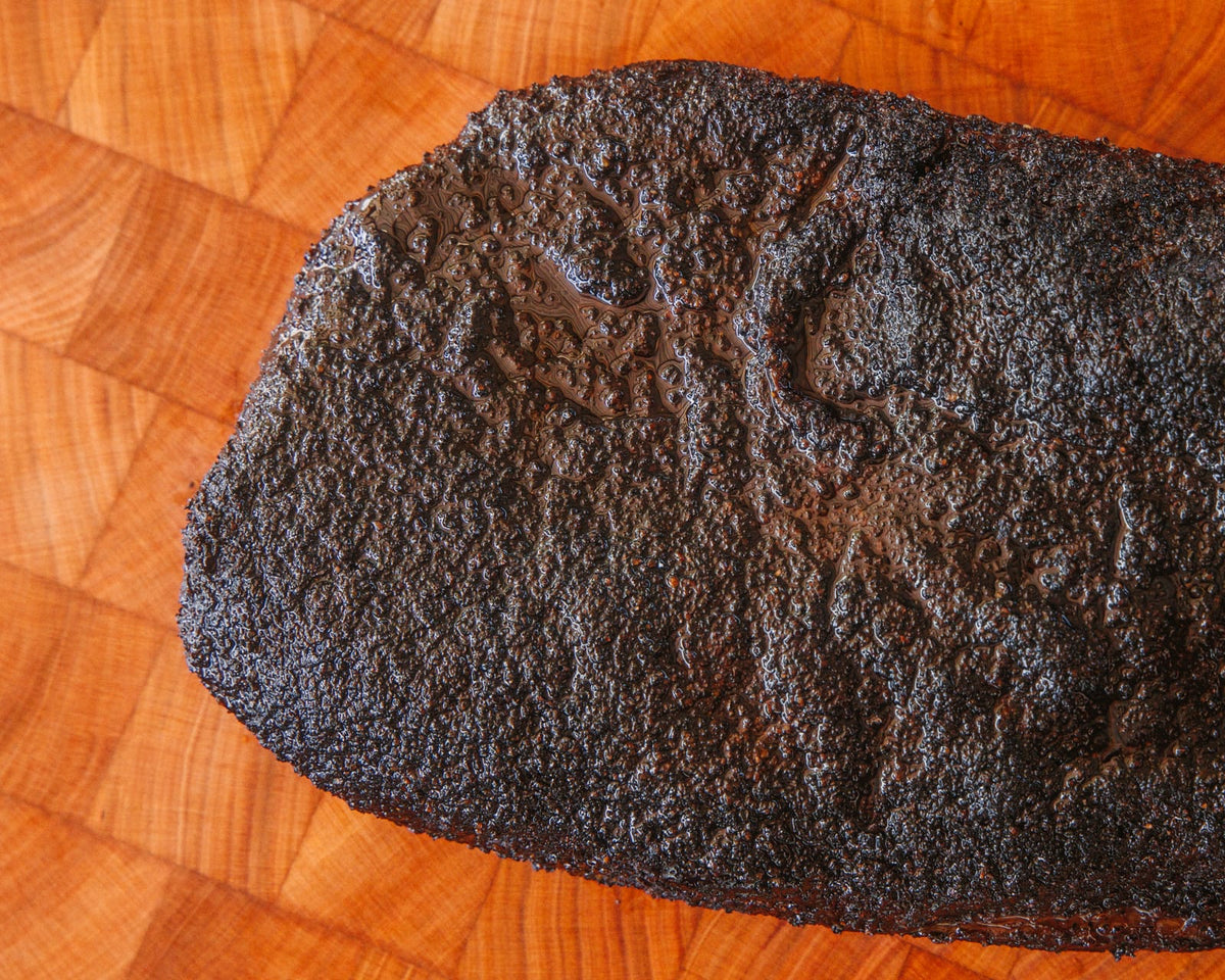 Whole smoked brisket, second angle