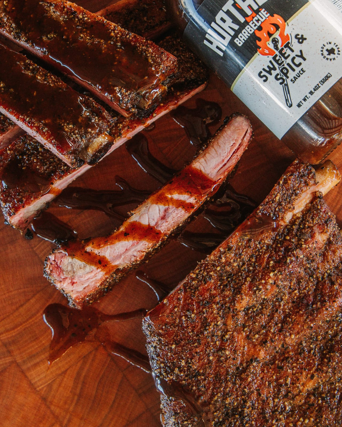 A single rib showing the smoke ring
