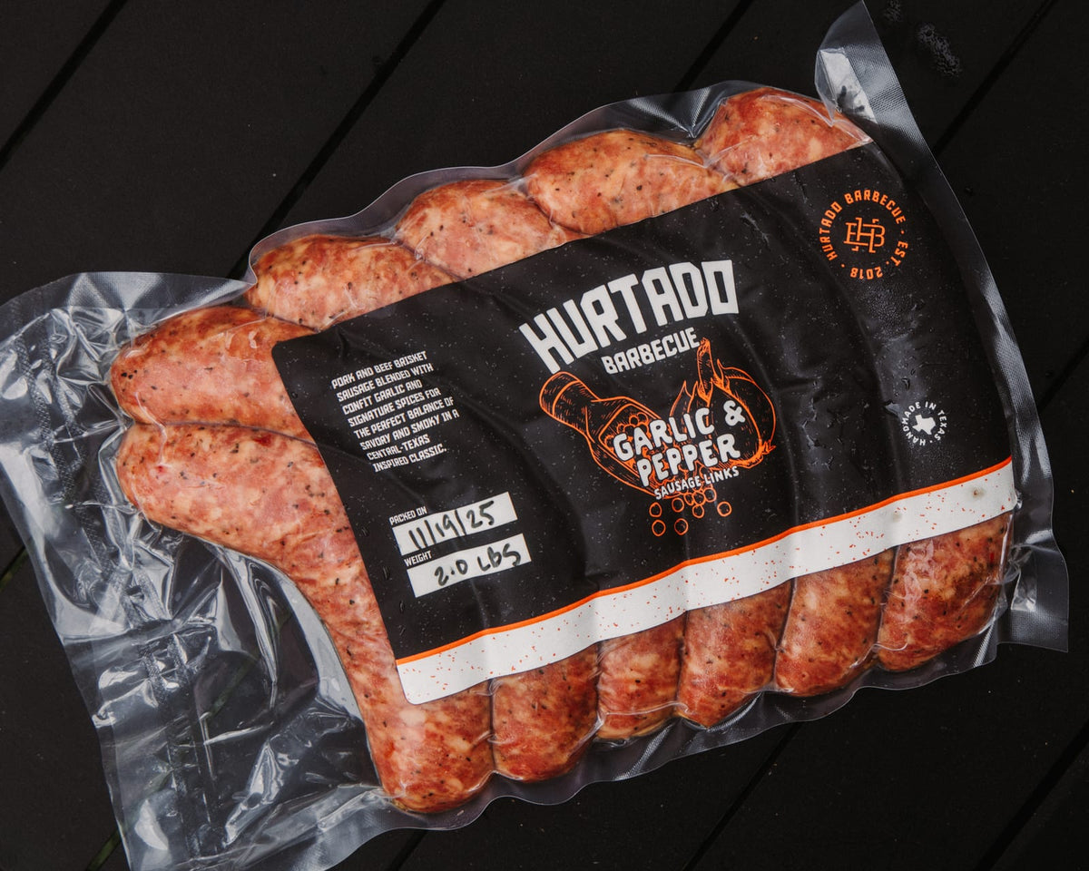 Garlic pepper sausage packed for shipping