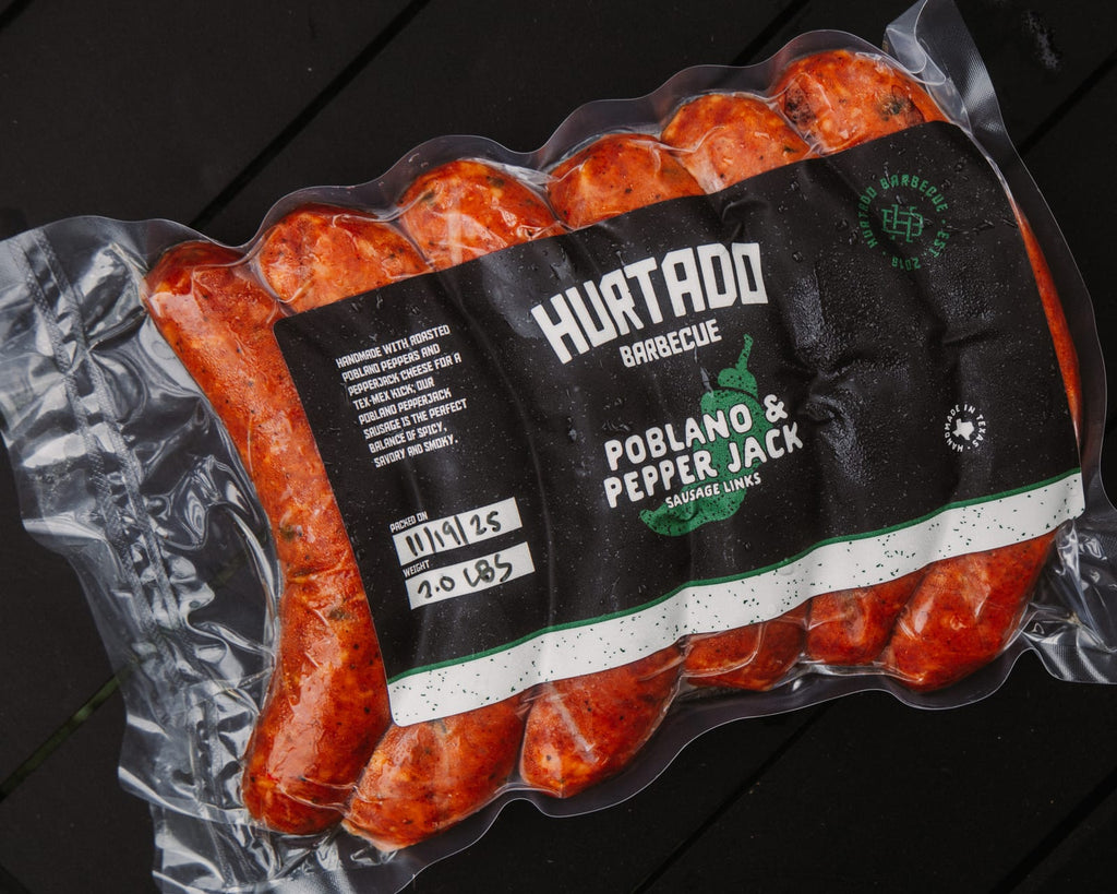 Poblano pepper jack sausage packed for shipping