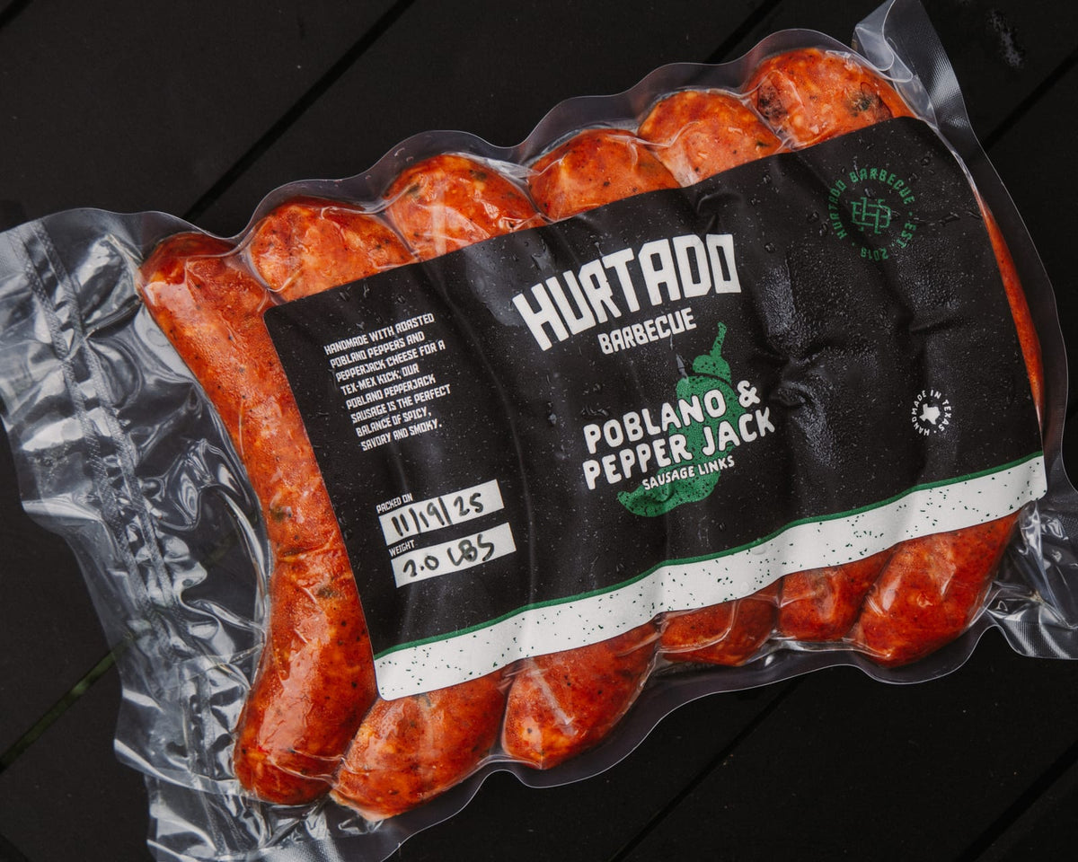 Poblano pepper jack sausage packed for shipping