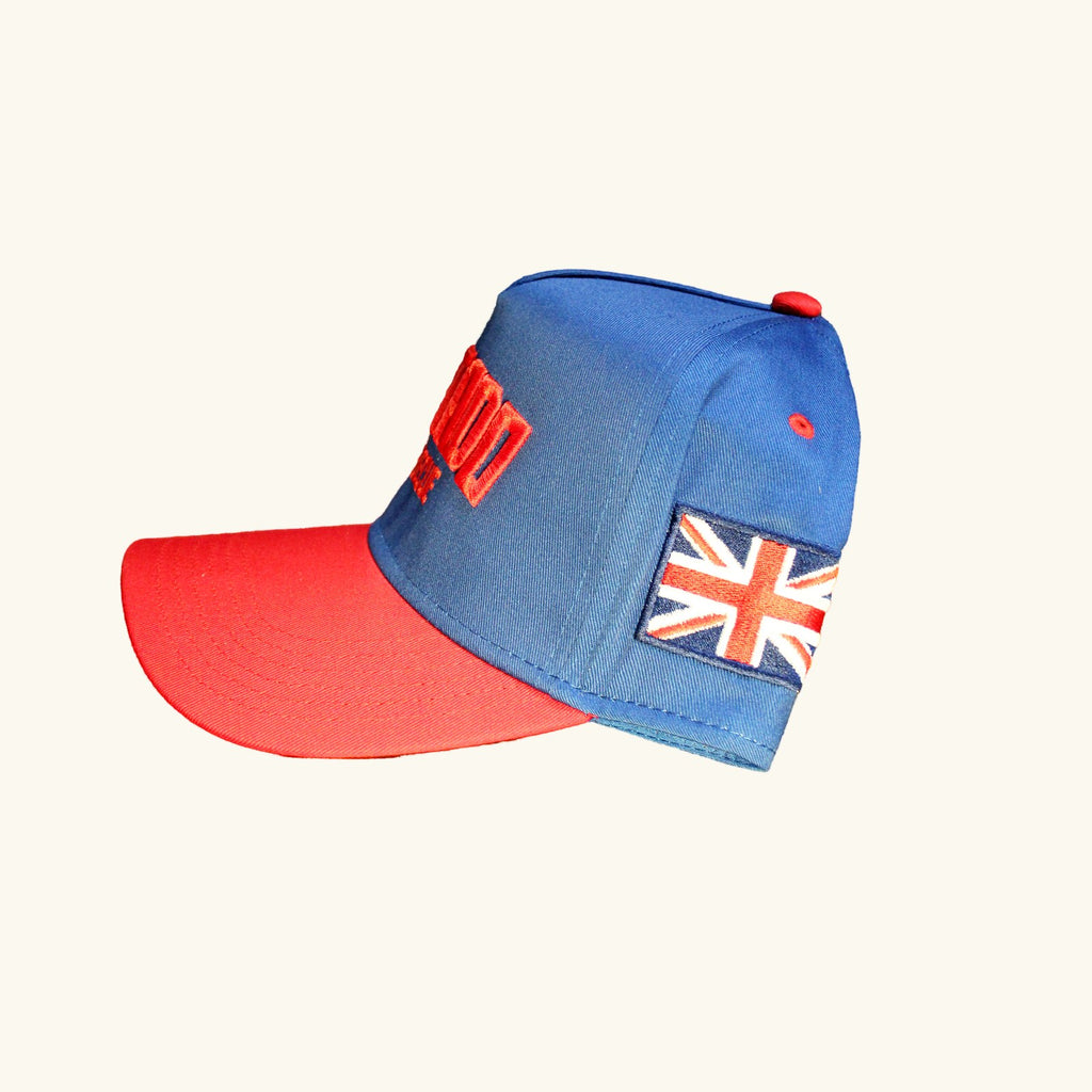 United Kingdom Snapback, side view showing the Union Jack flag patch